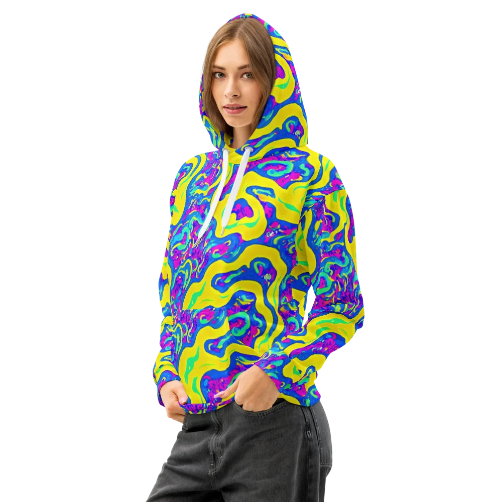 Fevered Flow on Cotton Hoodie — Left Front