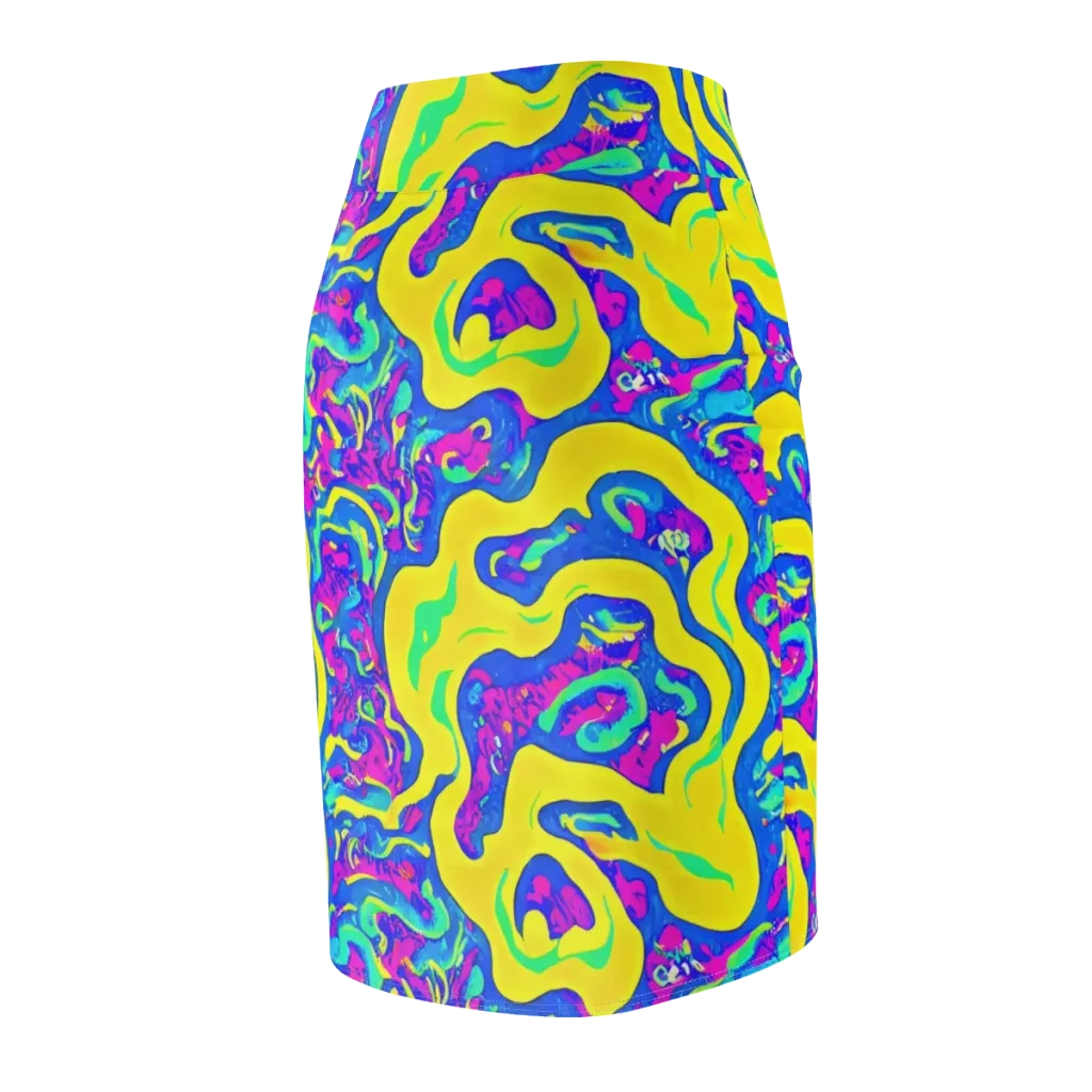 Fevered Flow on Pencil Skirt — Back Side