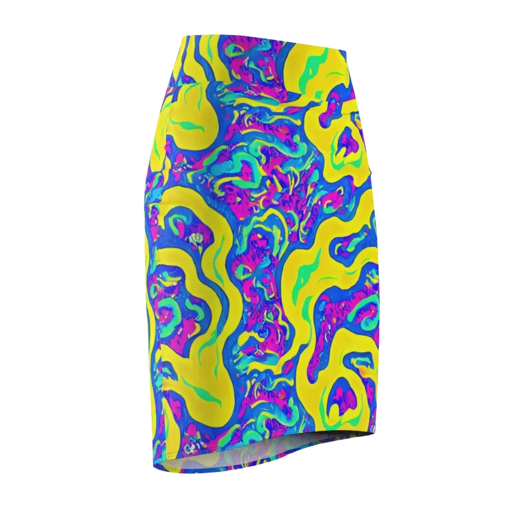 Fevered Flow on Pencil Skirt — Front Side