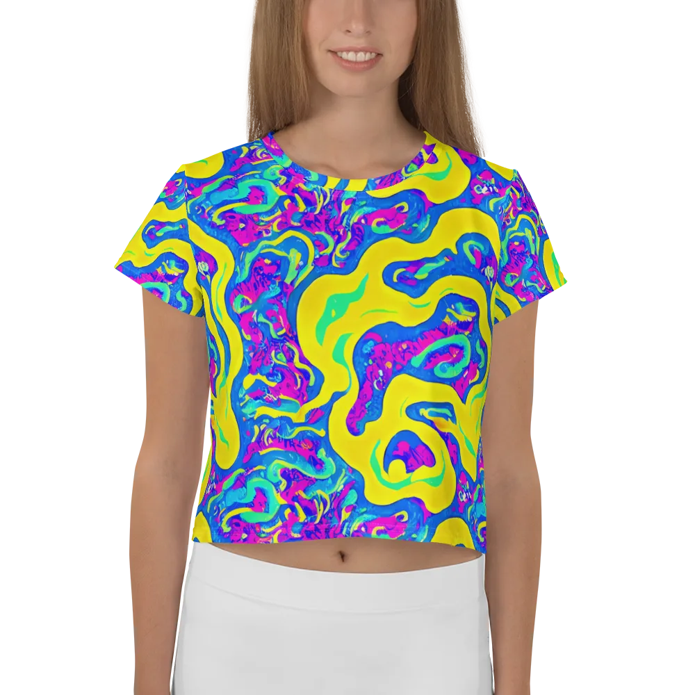 Fevered Flow on Crop Tee — Front