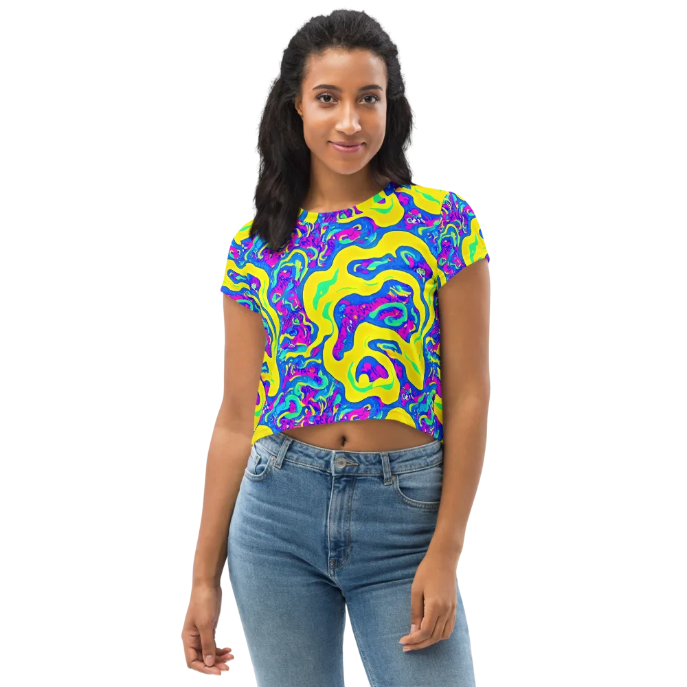 Fevered Flow on Crop Tee — Front