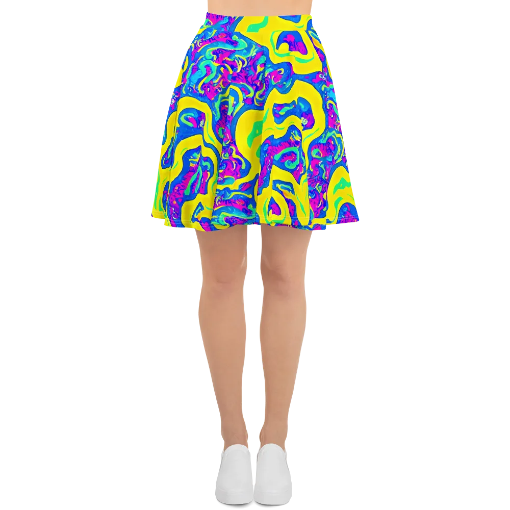 Fevered Flow on Skater Skirt — Front