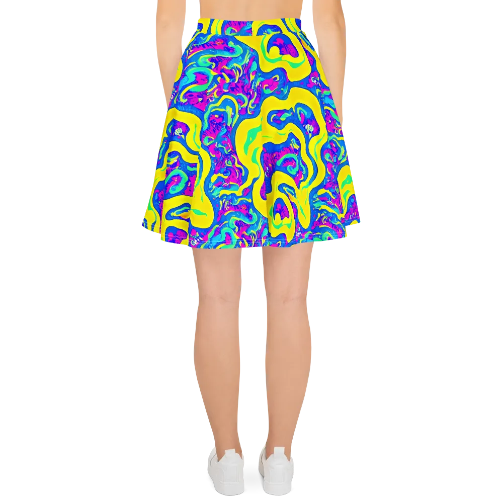 Fevered Flow on Skater Skirt — Back
