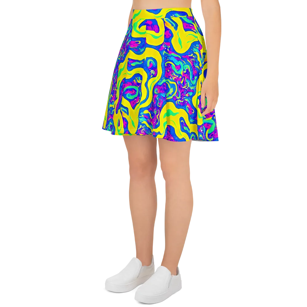 Fevered Flow on Skater Skirt — Left