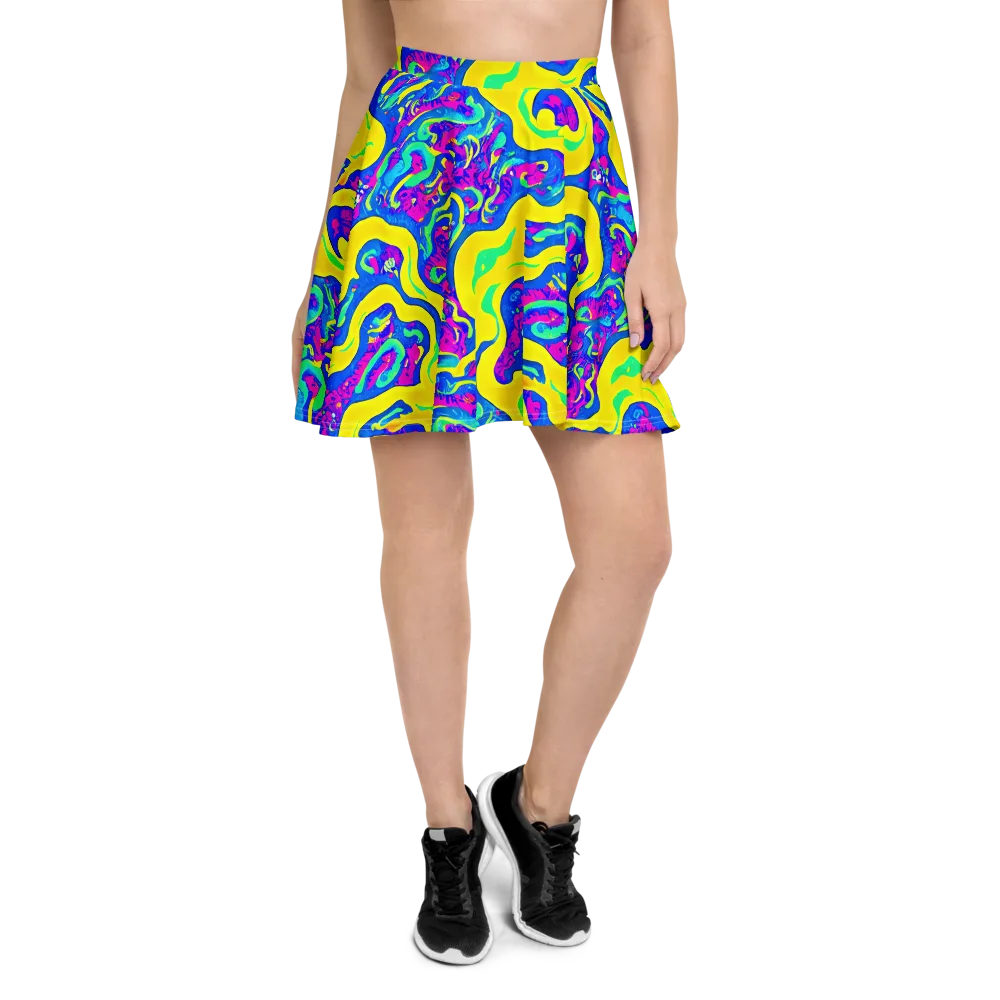 Fevered Flow on Skater Skirt — Front