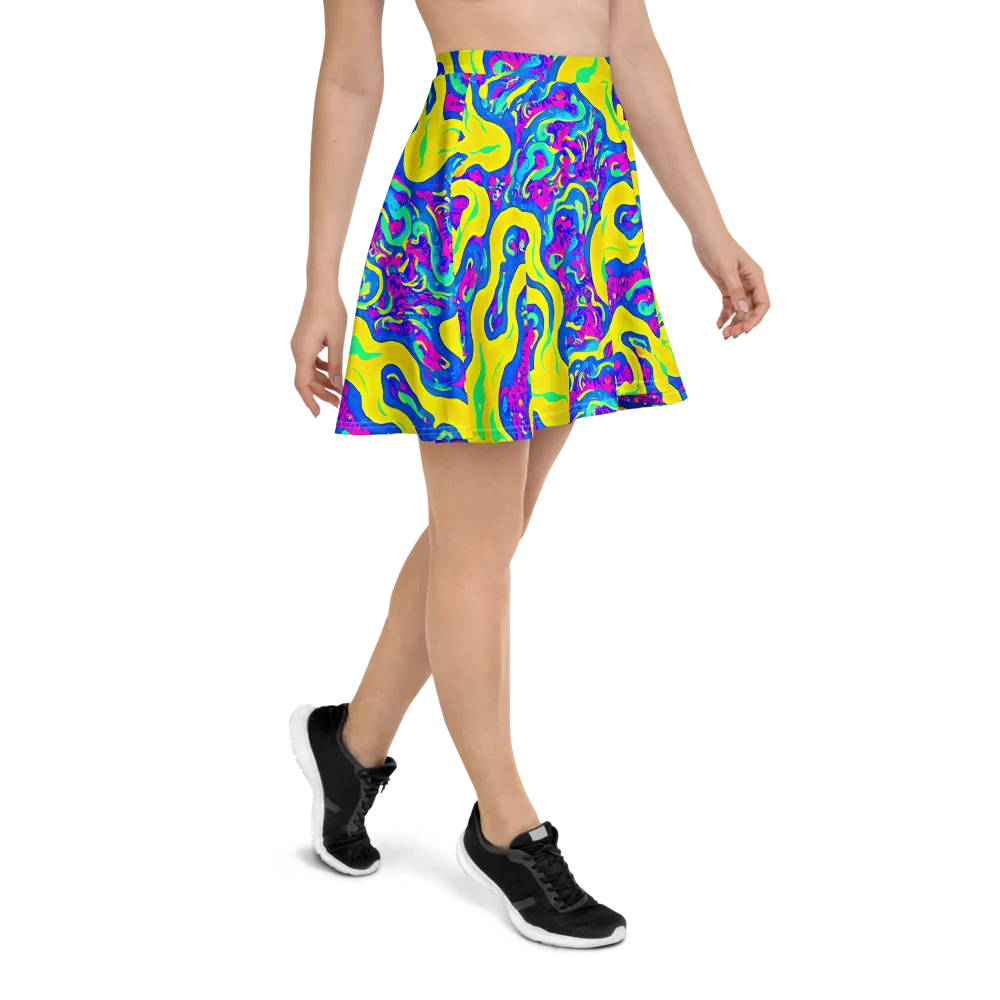Fevered Flow on Skater Skirt — Right