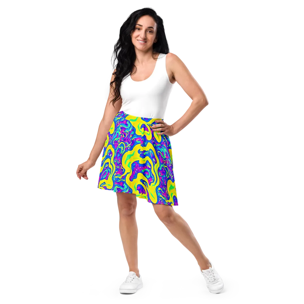 Fevered Flow on Skater Skirt — Front