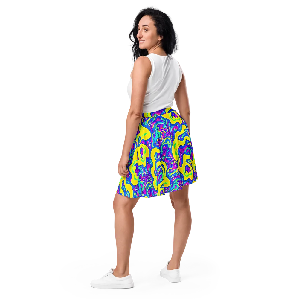 Fevered Flow on Skater Skirt — Back