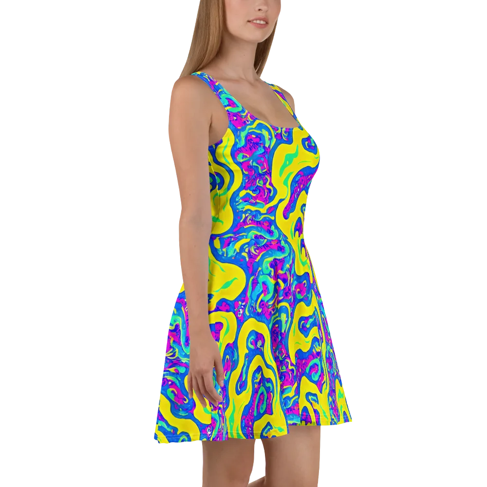 Fevered Flow on Skater Dress — Right