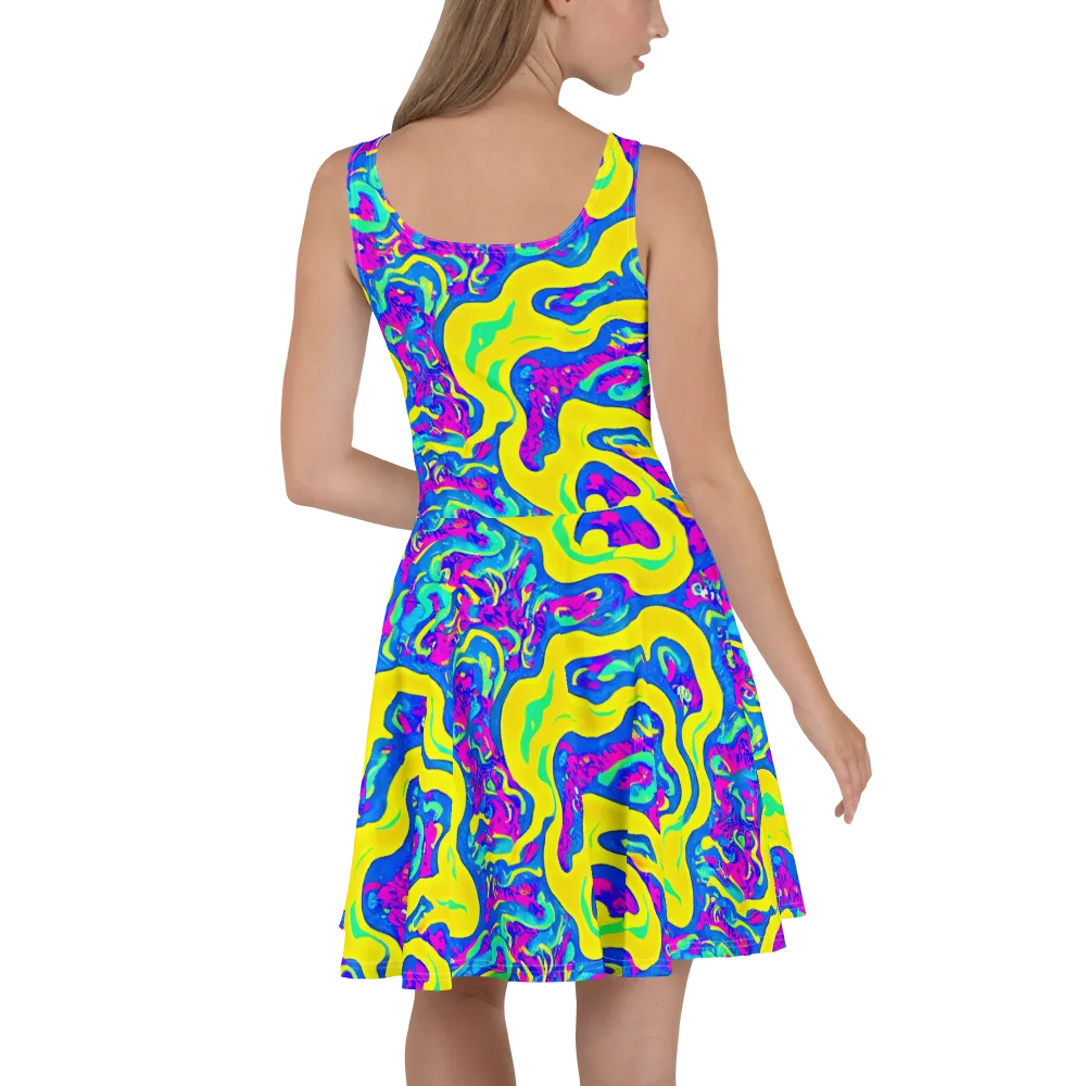Fevered Flow on Skater Dress — Back