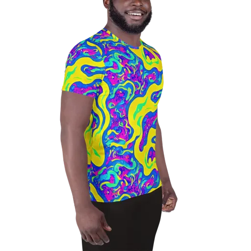 Fevered Flow on a Men's Athletic T-Shirt