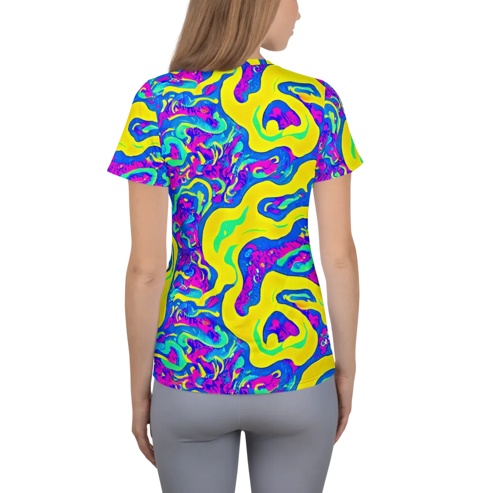 Fevered Flow on Women's Athletic T-Shirt — Back