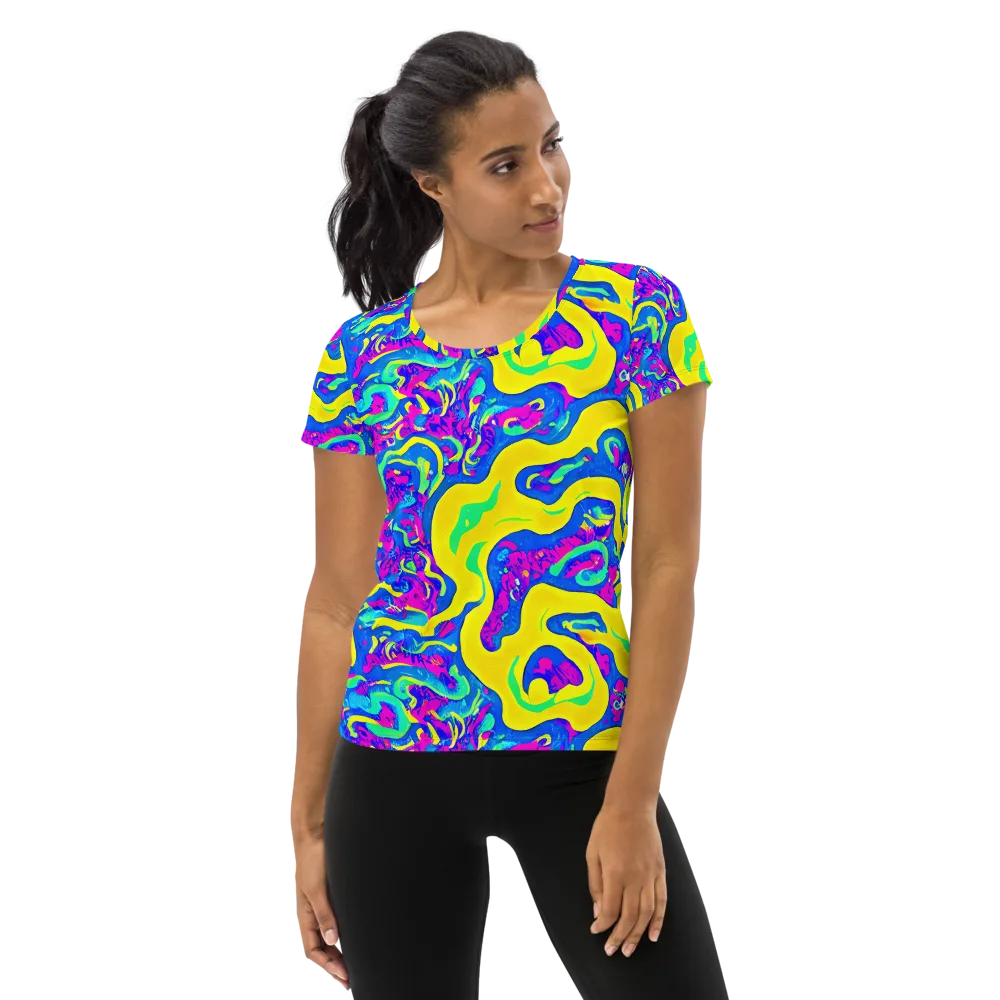Fevered Flow on Women's Athletic T-Shirt — Front