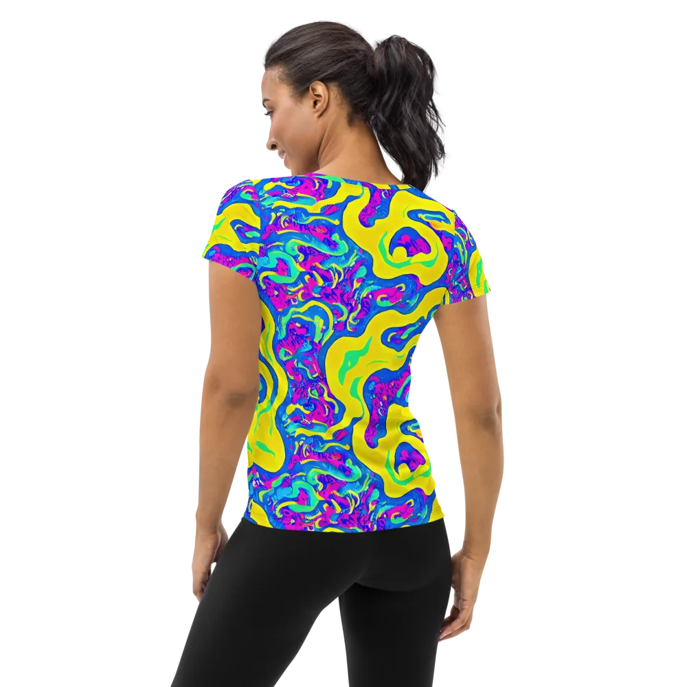 Fevered Flow on Women's Athletic T-Shirt — Back