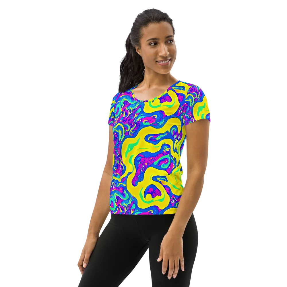Fevered Flow on Women's Athletic T-Shirt — Left