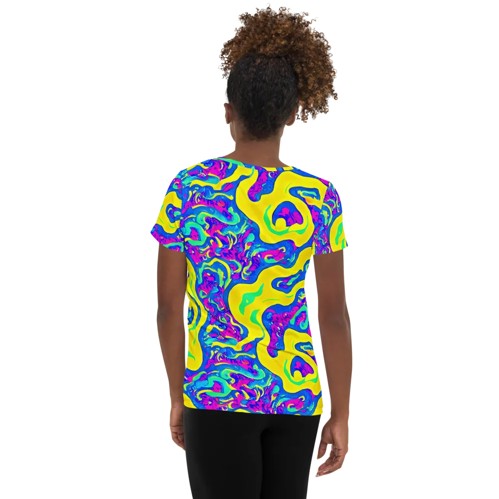 Fevered Flow on Women's Athletic T-Shirt — Back