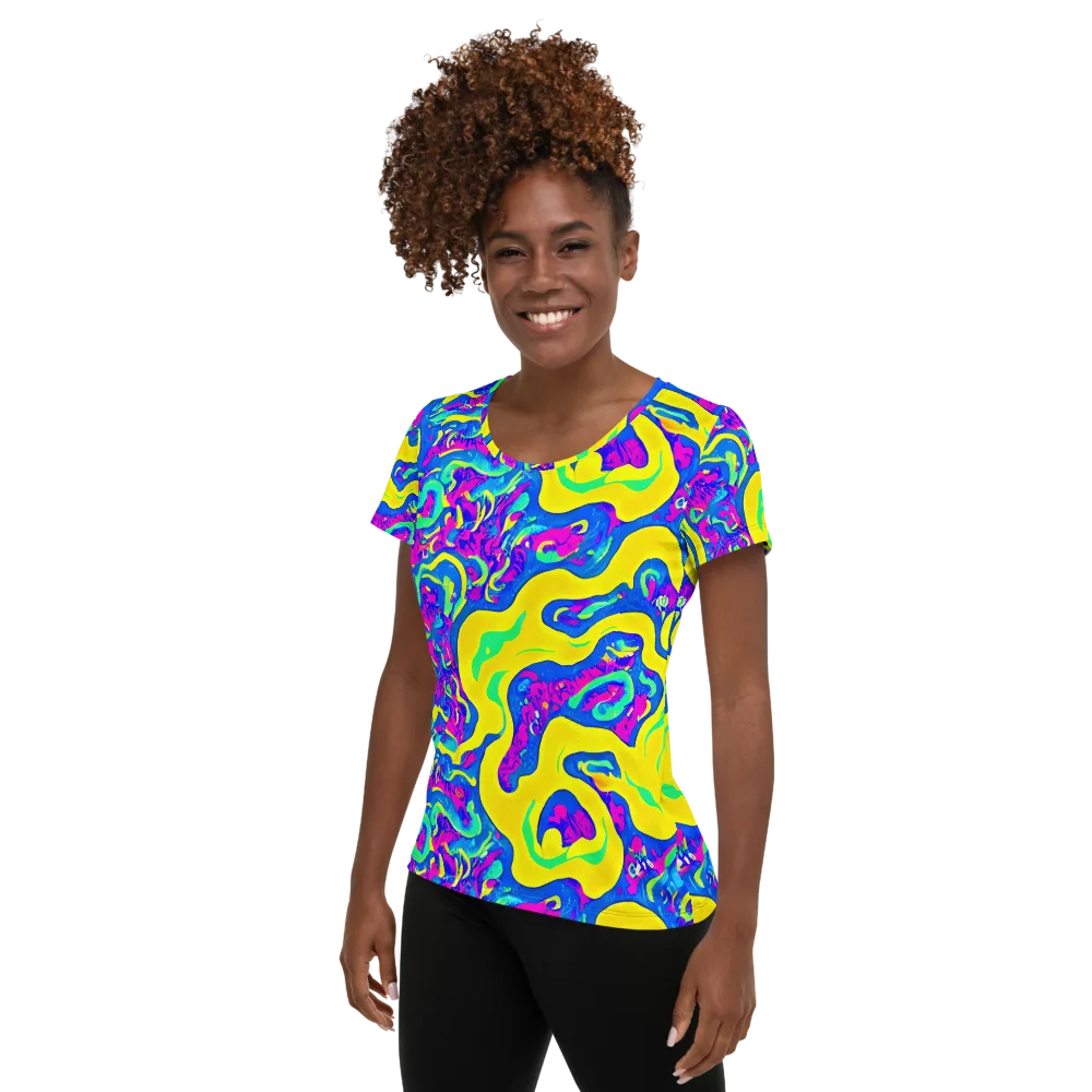Fevered Flow on Women's Athletic T-Shirt — Left