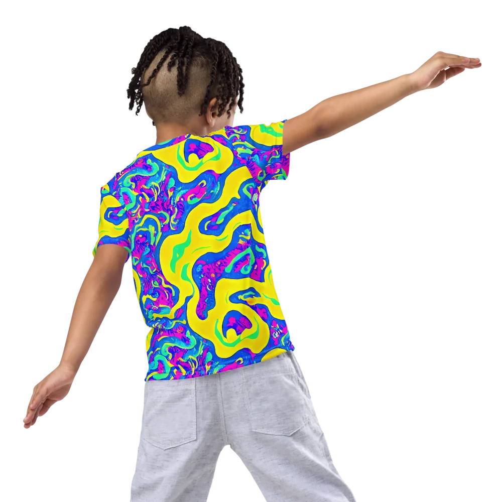 Fevered Flow on Kids Crew Neck T-Shirt — Back