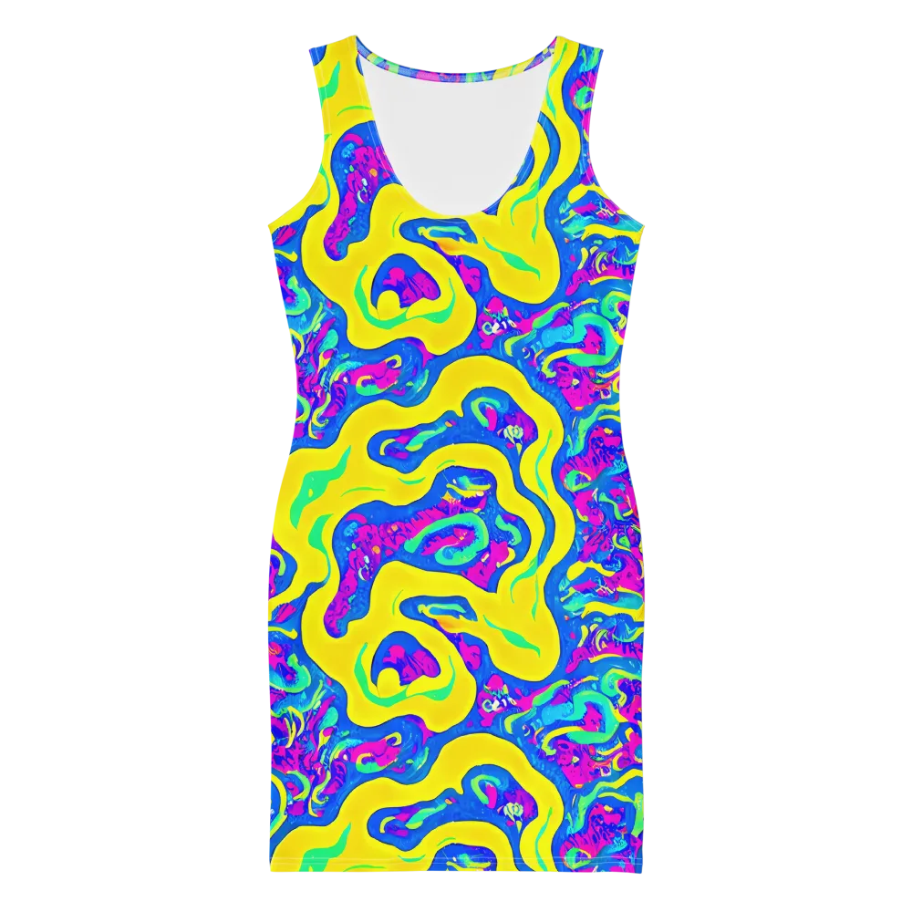 Fevered Flow on Bodycon Dress — Front
