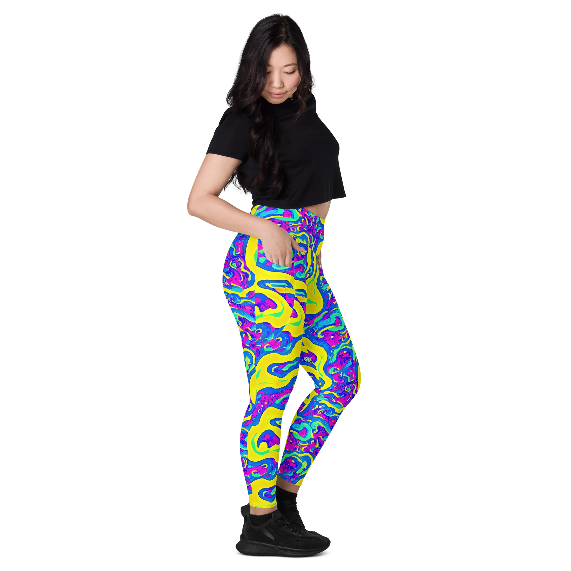 Fevered Flow on Leggings with Pockets — Right