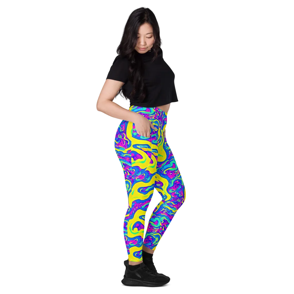 Fevered Flow on Leggings with Pockets — Right