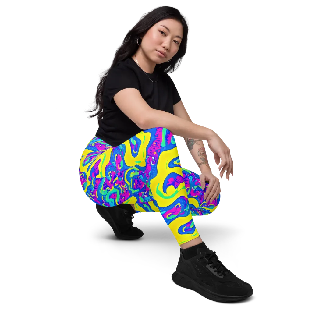 Fevered Flow on Leggings with Pockets — Right Front