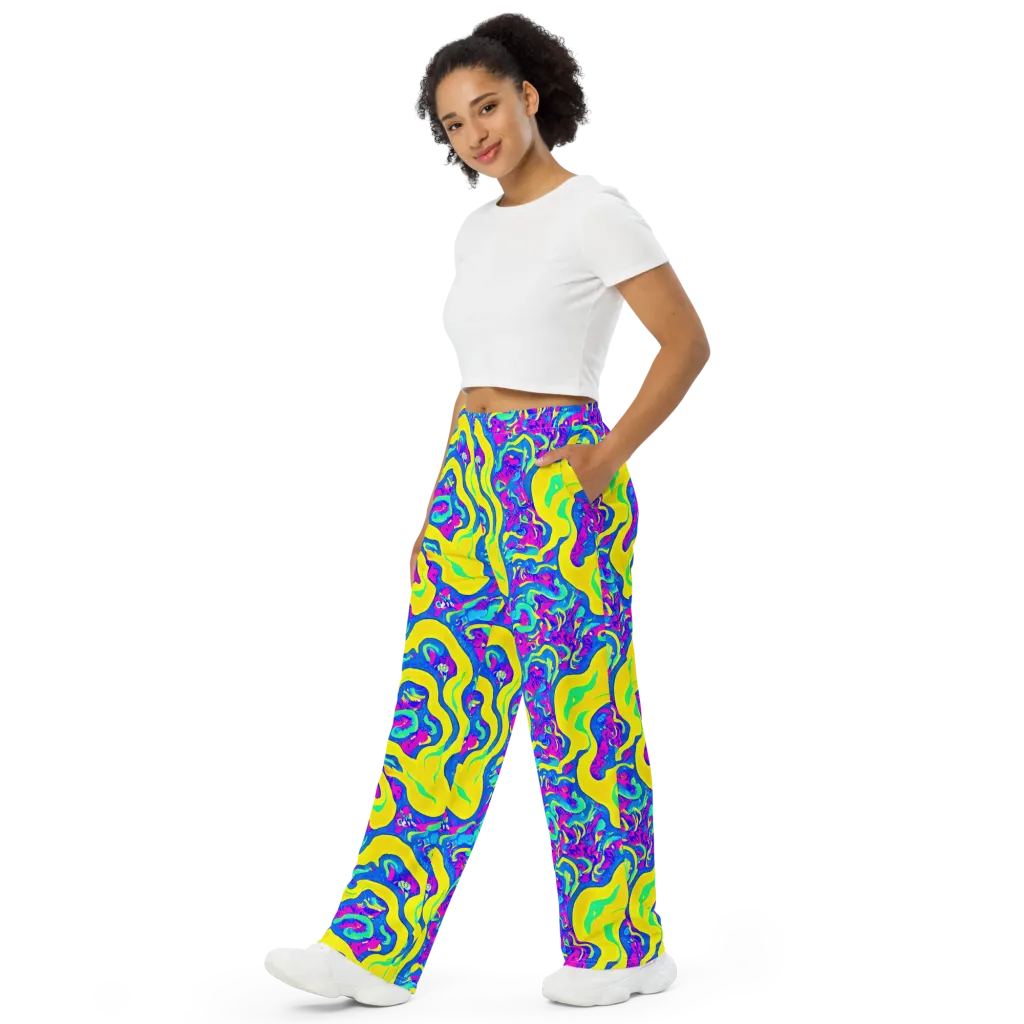 Fevered Flow on Wide-Leg Pants — Left Front