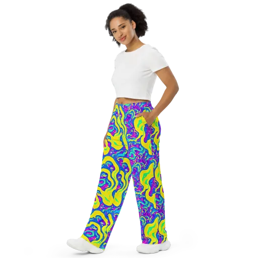 Fevered Flow on a Wide-Leg Pants