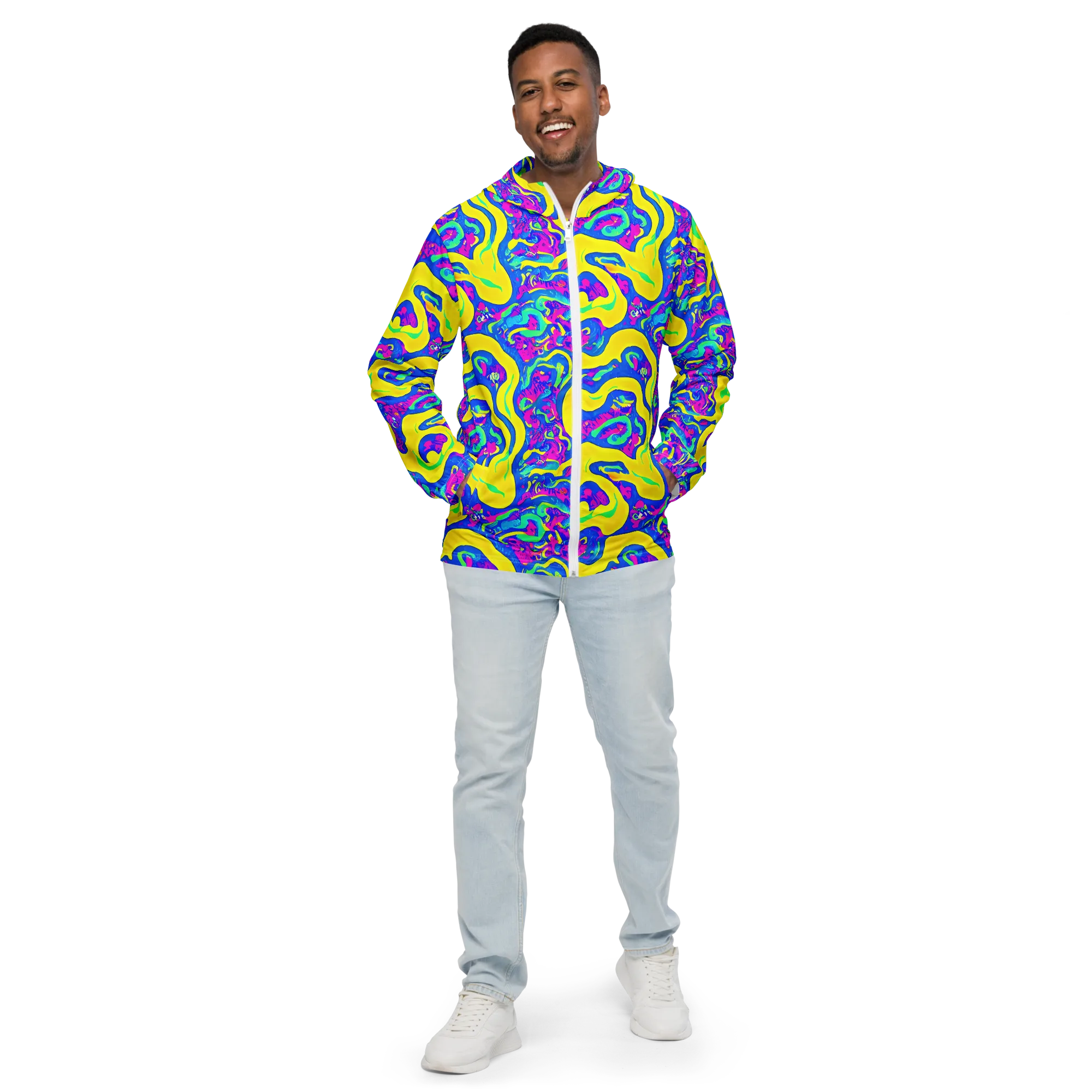 Fevered Flow on Men's Windbreaker — Front