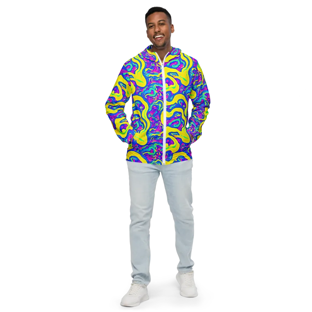 Fevered Flow on Men's Windbreaker — Front