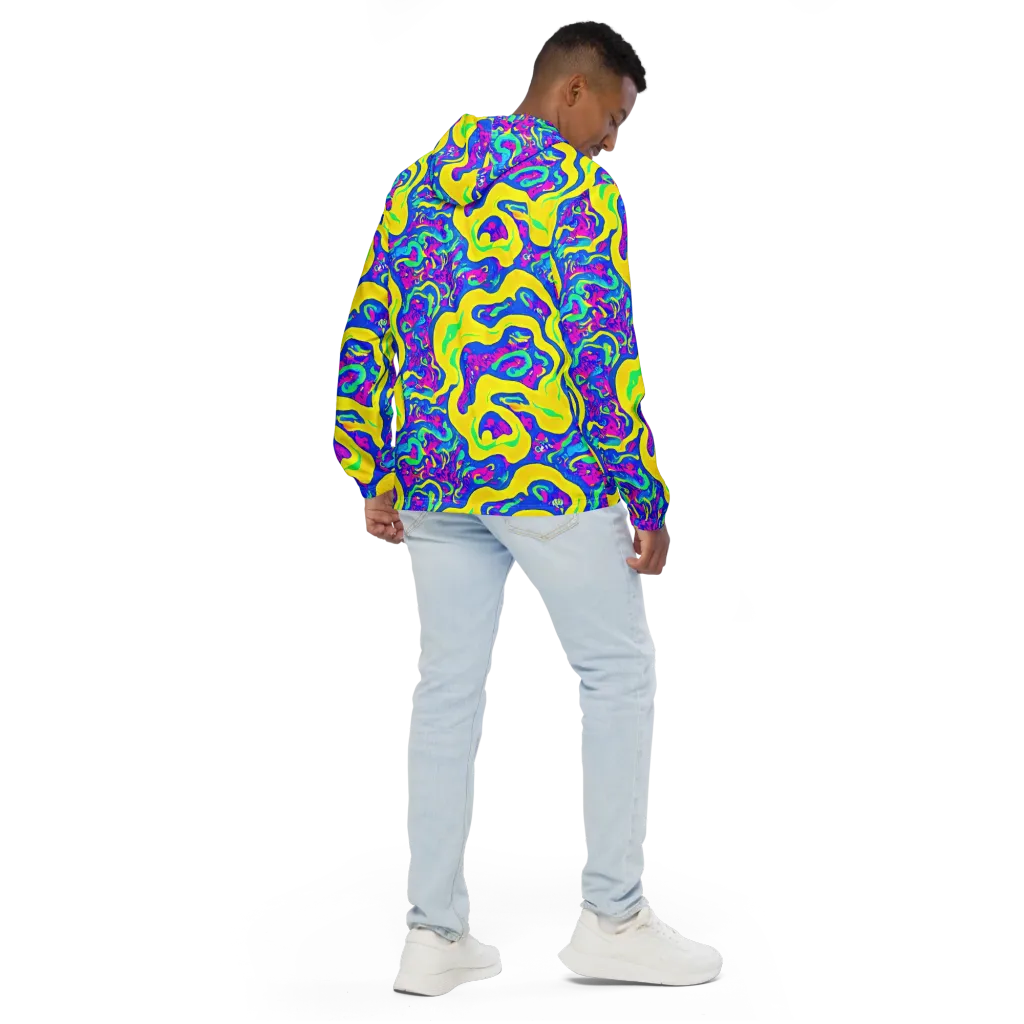 Fevered Flow on Men's Windbreaker — Back