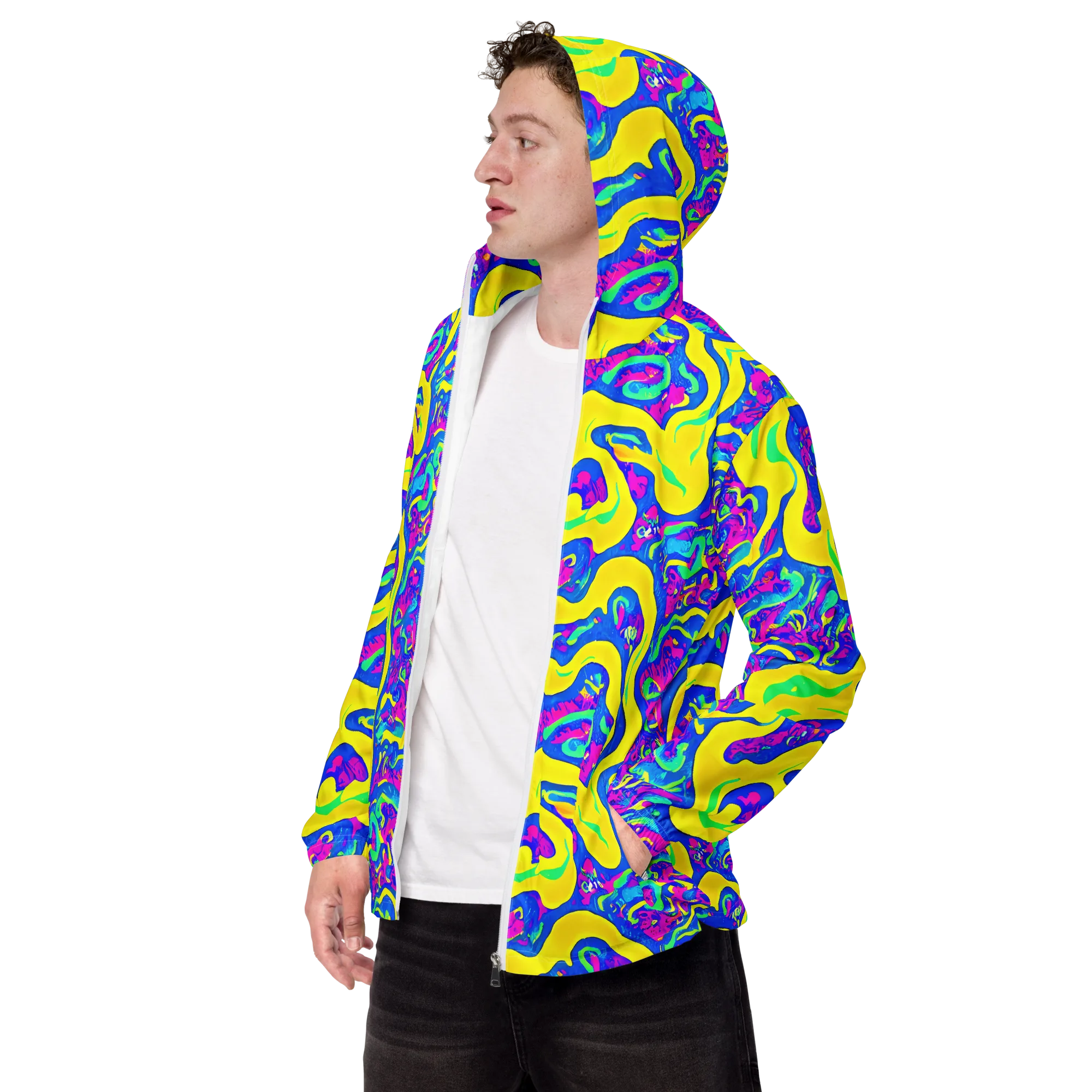 Fevered Flow on Men's Windbreaker — Left Front