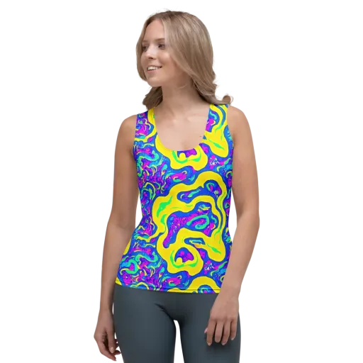 Fevered Flow on a Women's Tank Top