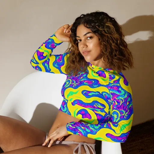 Fevered Flow on a Long Sleeve Crop Top