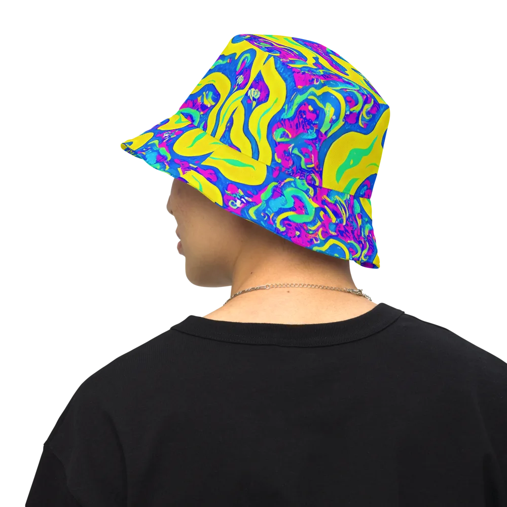 Fevered Flow on Reversible Bucket Hat — Back Inside