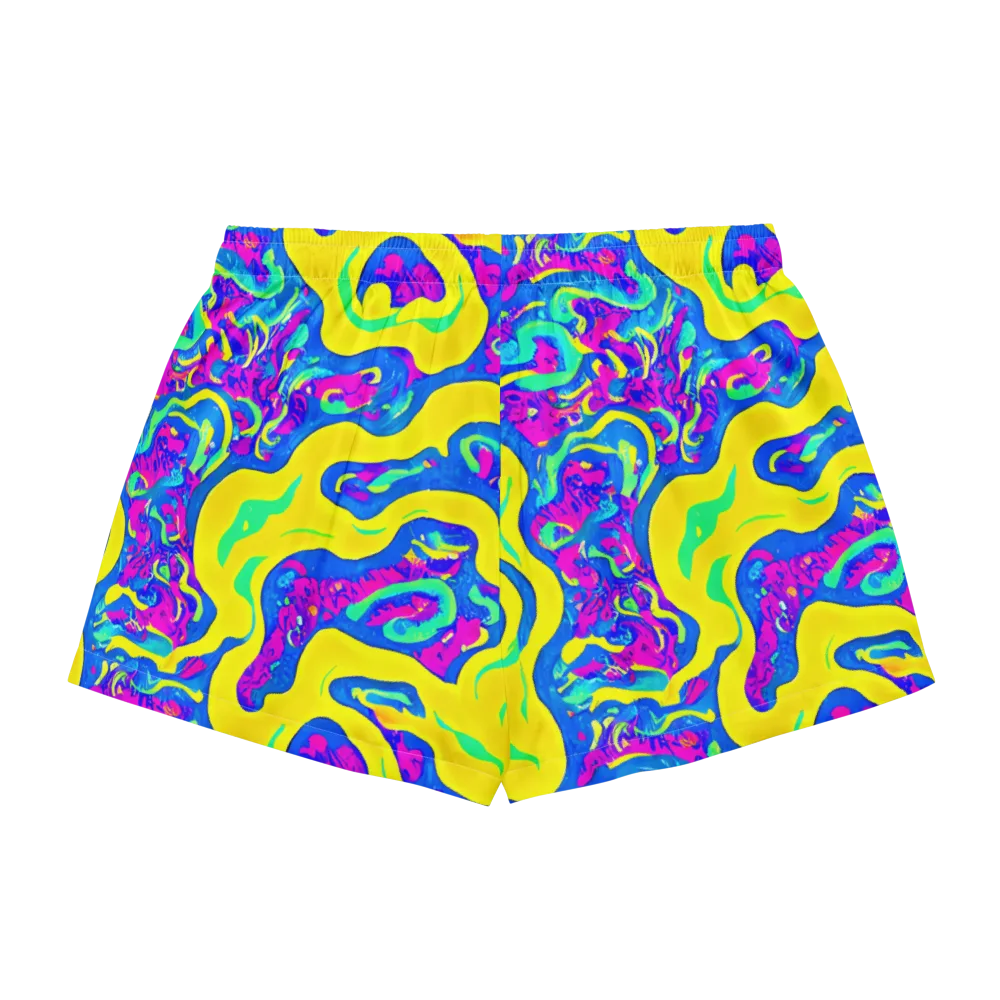 Fevered Flow on Women's Pajama Shorts — Back