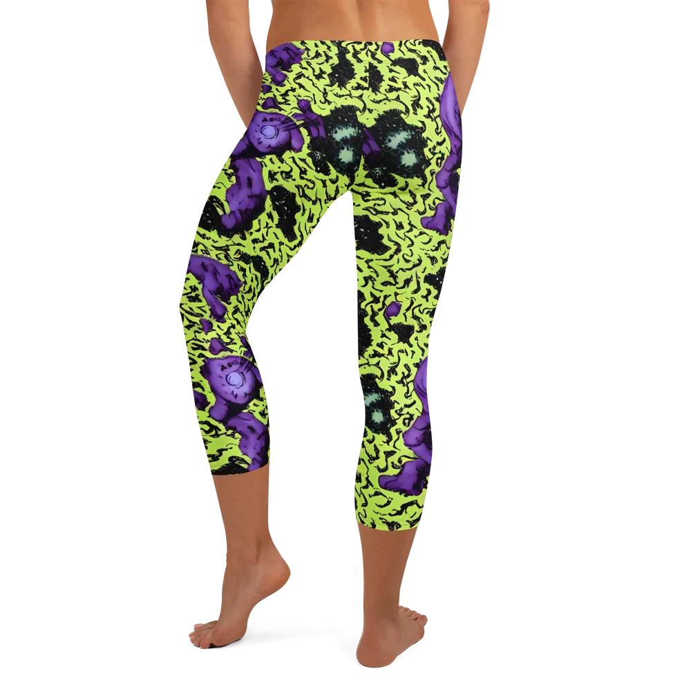 Violet Mayhem on Capri Leggings — Back