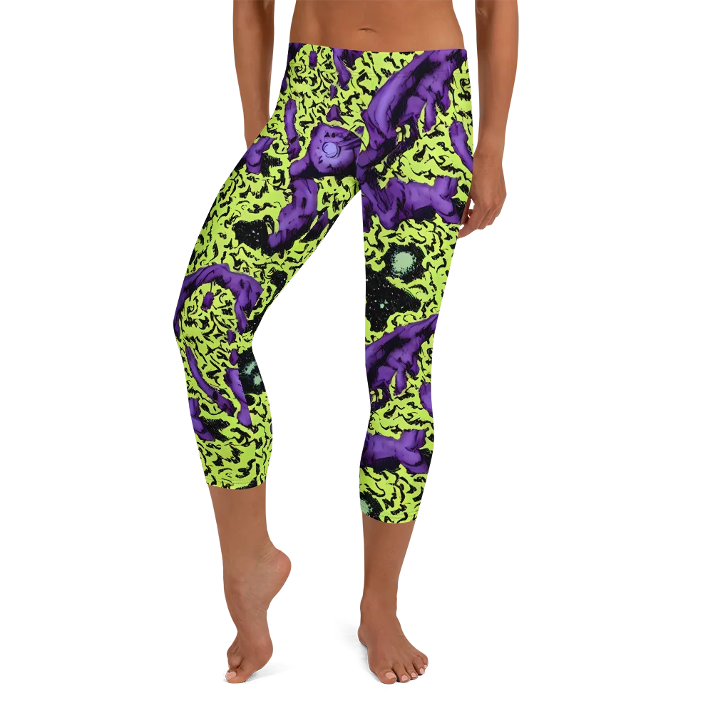 Violet Mayhem on Capri Leggings — Front