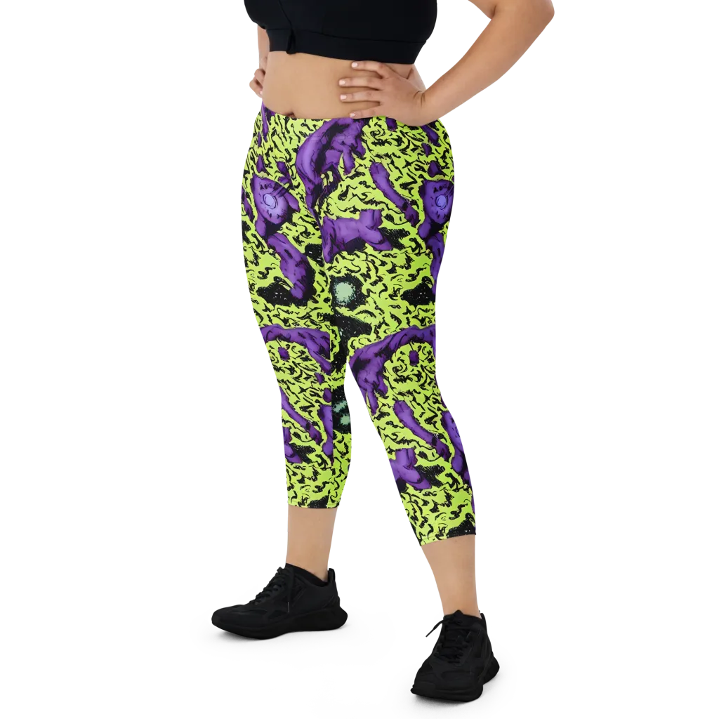 Violet Mayhem on Capri Leggings — Front