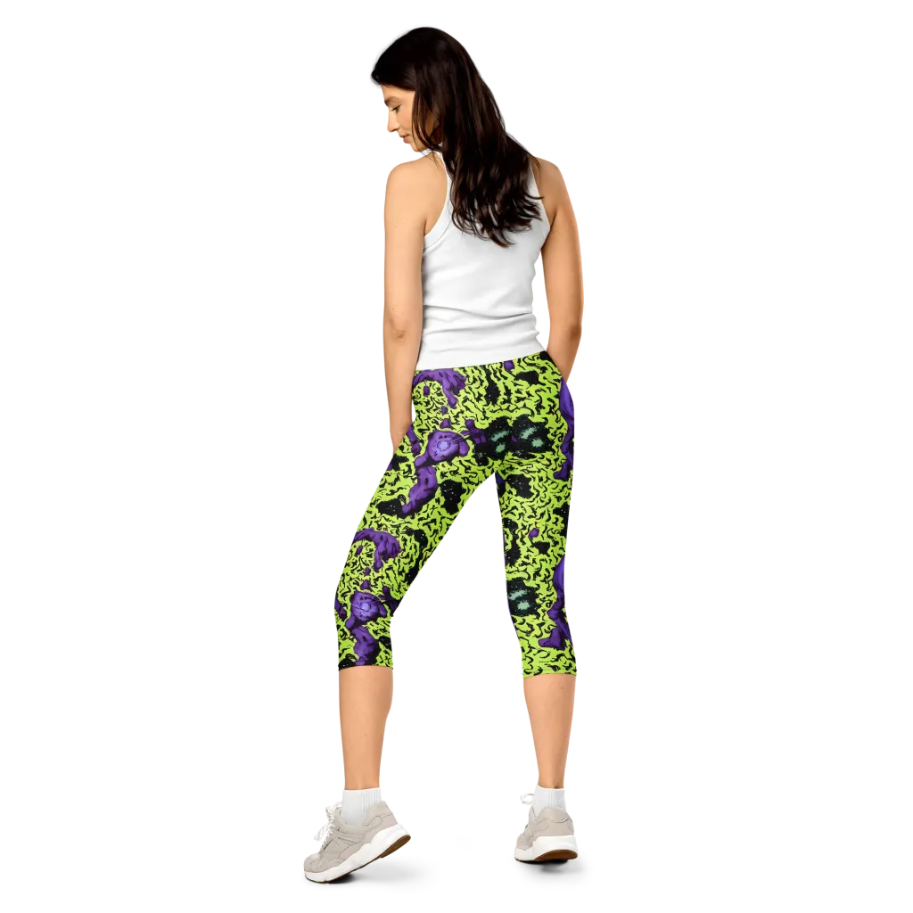 Violet Mayhem on Capri Leggings — Back