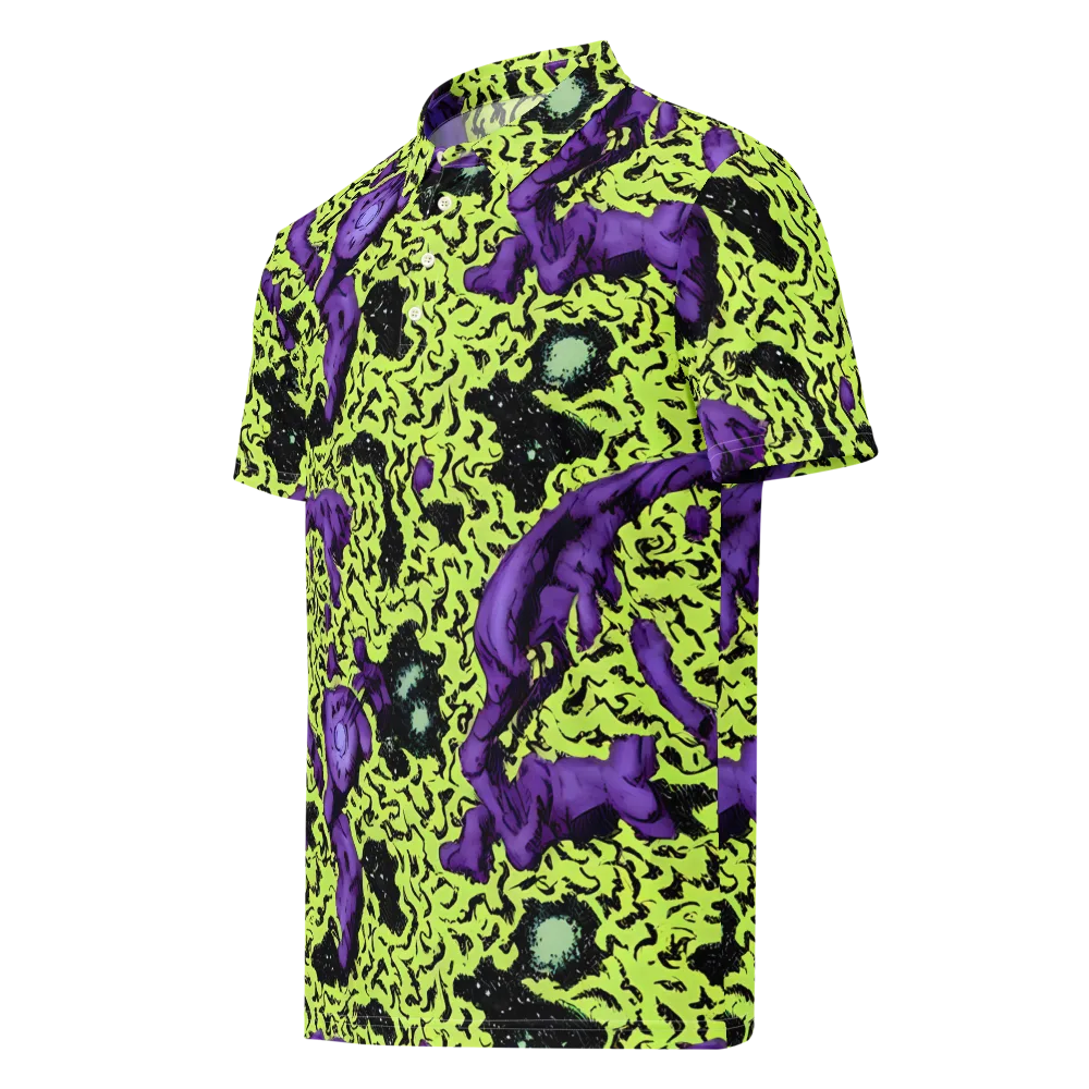 Violet Mayhem on Men's Slim Fit Polo Shirt — Left Front