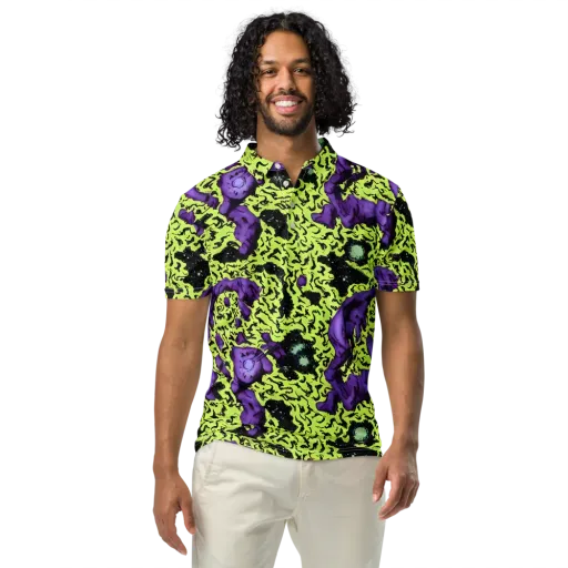 Violet Mayhem on a Men's Slim Fit Polo Shirt