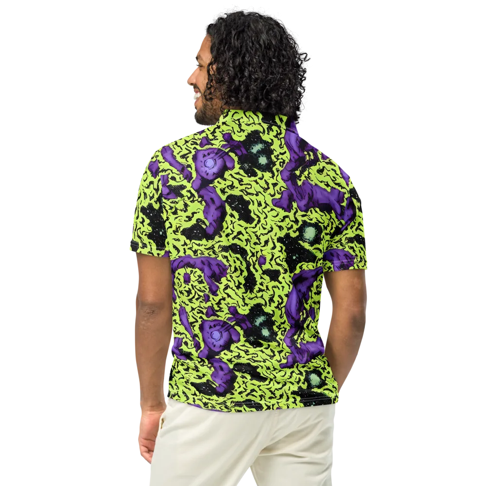 Violet Mayhem on Men's Slim Fit Polo Shirt — Back