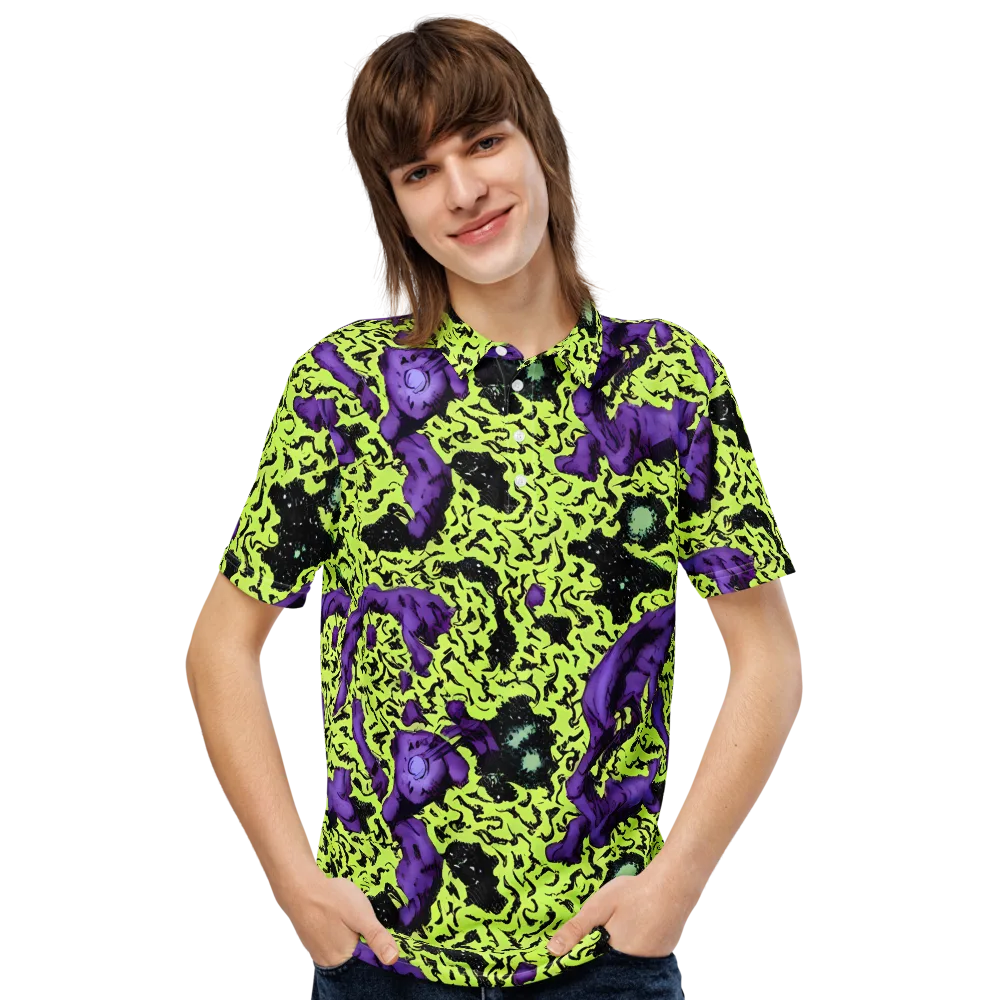 Violet Mayhem on Men's Slim Fit Polo Shirt — Front