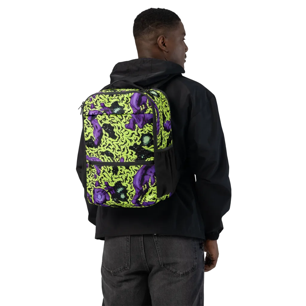 Violet Mayhem on Utility Backpack — Back
