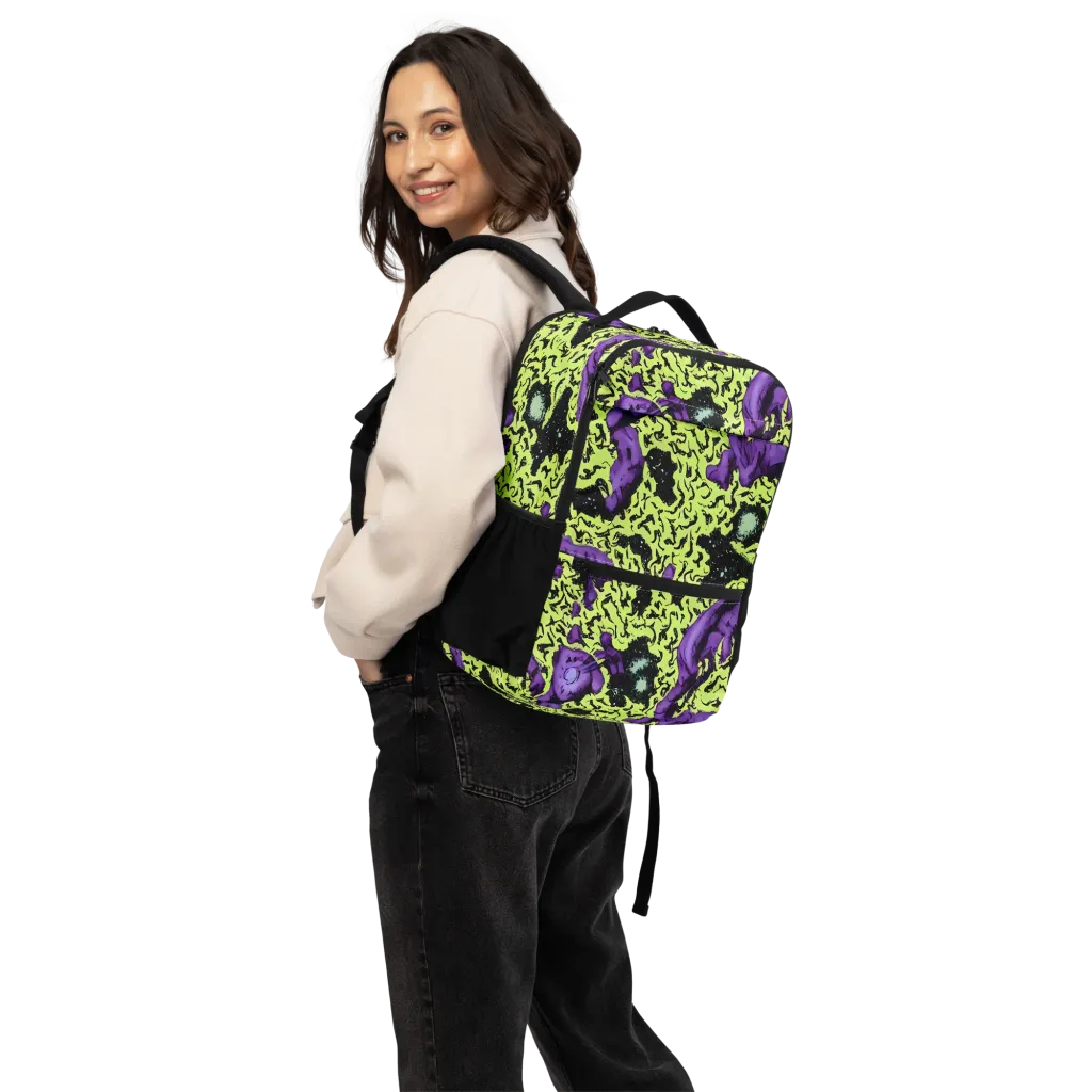 Violet Mayhem on Utility Backpack — Back
