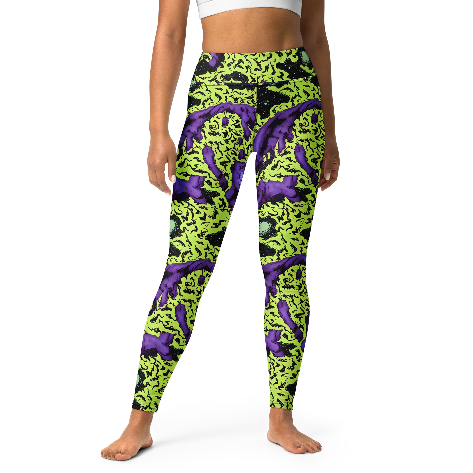 Violet Mayhem on Yoga Leggings — Front