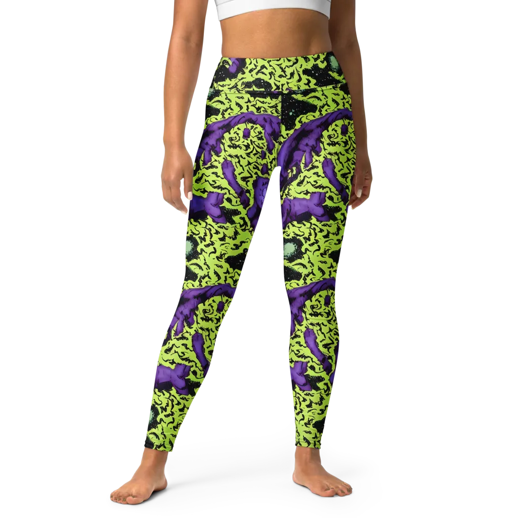 Violet Mayhem on Yoga Leggings — Front