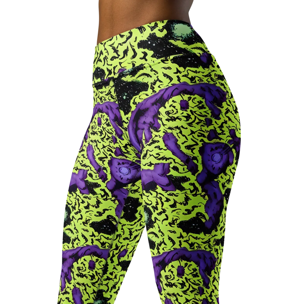 Violet Mayhem on Yoga Leggings — Left Front