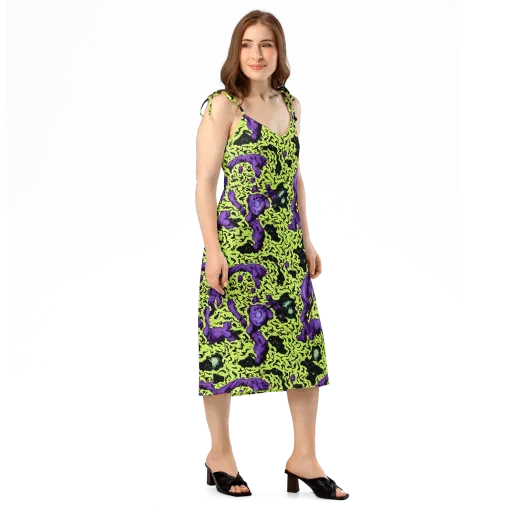 Violet Mayhem on a Slip Dress